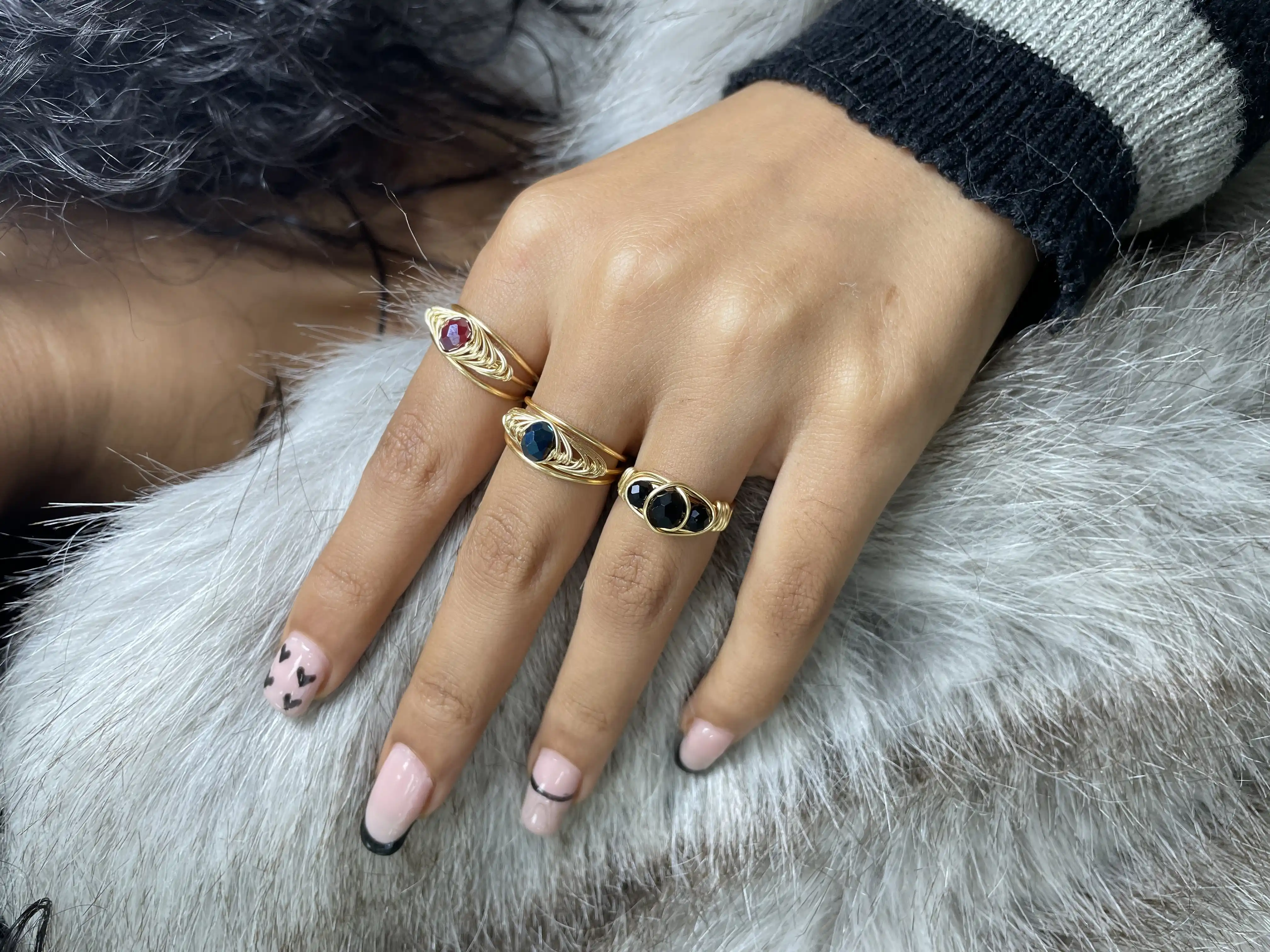 Rings on hand closeup